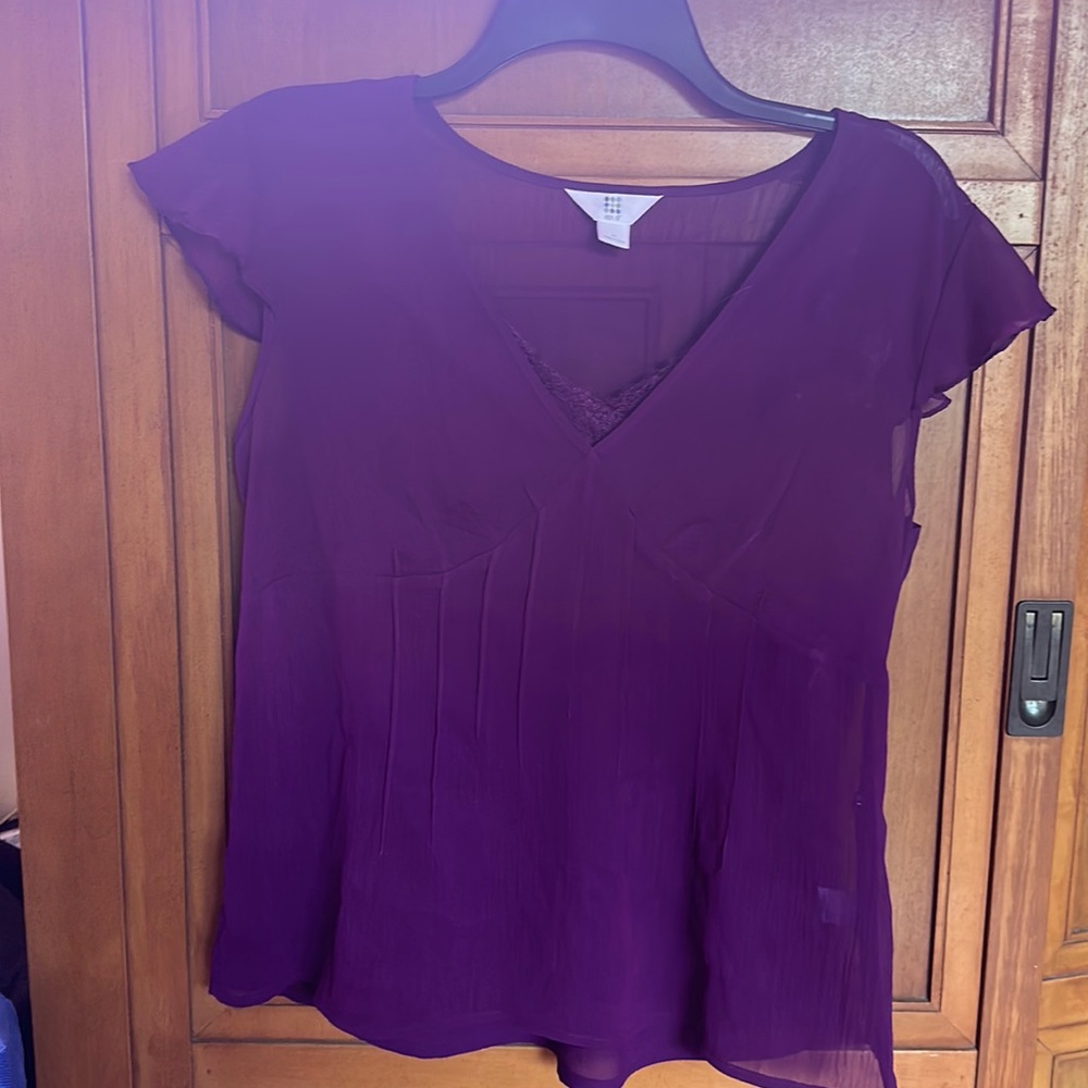 Apt 9 Sheer Blouse with Attached Camisole Liner